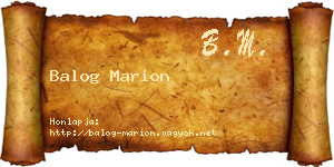 Balog Marion névjegykártya